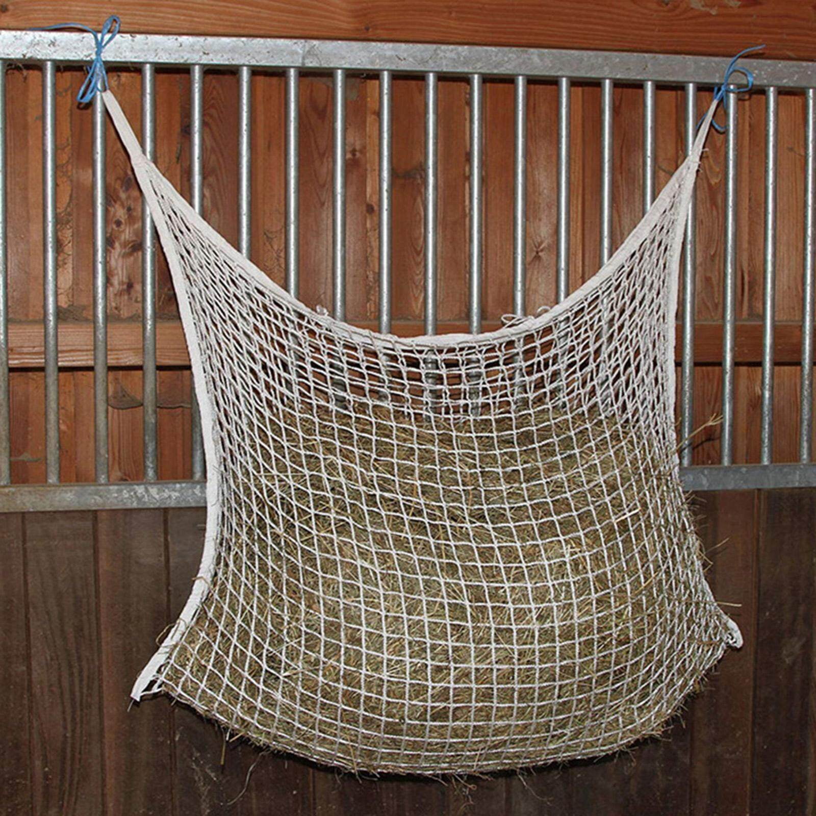 Sac Filet à Foin pour Cheval à Alimentation Lente Grand Sac Fourre-Tout Grande Capacité Fournitures Équestres 90x80cm