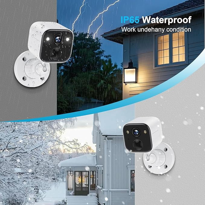 Indoor & outdoor universal security camera, 360° panoramic WiFi home surveillance camera. It supports mobile APP remote control, two-way audio and night vision, ideal for home pet and baby monitoring