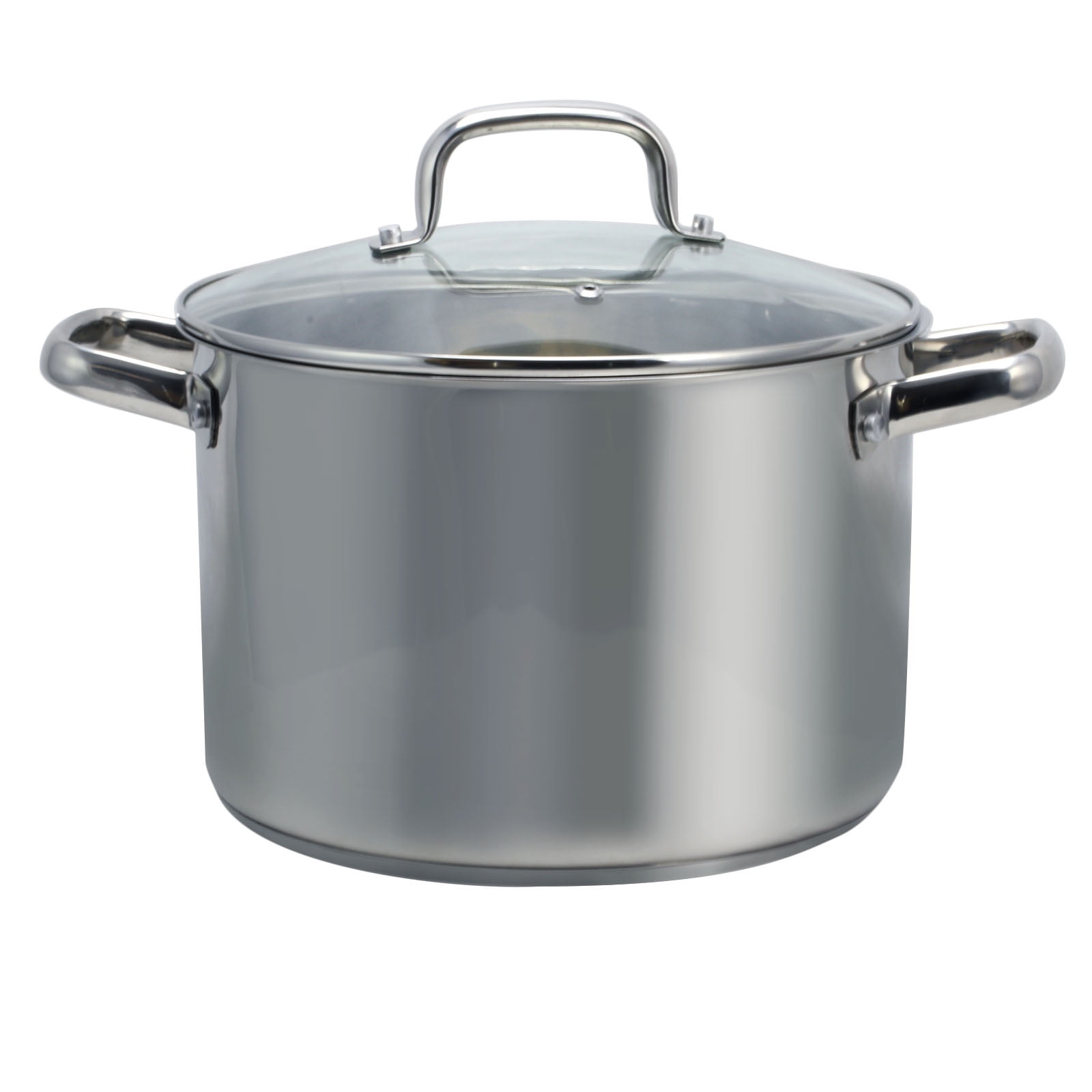 LIANYU 10 Quart Stock Pot with Lid, 10 QT 18/10 Stainless Steel Soup Pot,  Tri-Ply Heavy Duty Large Canning Pasta Pot, Big Deep Pot for Cooking