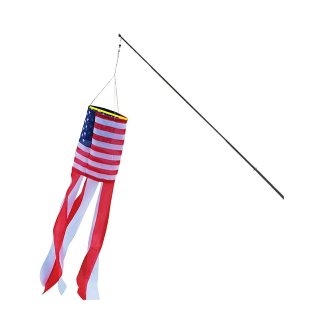 GROWTH TANK Color Printing US Flag Windsock Weather Vane 4th of July 13x88cm