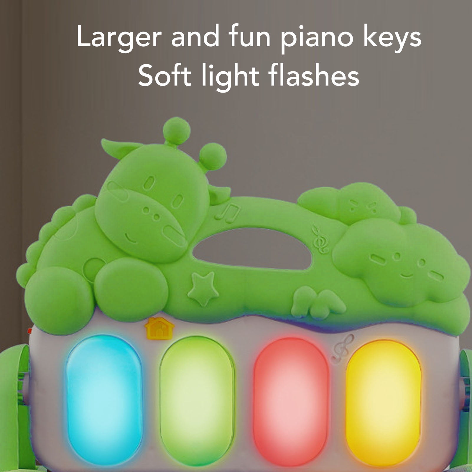 M Buder Baby Kick Piano Mat Soft Educational Folding Sensory Gym Learning Toy for Newborn, 14.5 inches / 37 cm