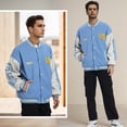 thumbnail image 3 of HISITOSA Mens Womens Varsity College Jacket Baseball Bomber Jacket Vintage Sweatshirt Casual Unisex Streetwear Coats with Patch, 3 of 7