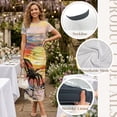 thumbnail image 6 of Chririnla Orange Sunset Beach Palm Couple Hawaii Luau Party Outfit Trendy Vacation Clothes for His or Her Bodycon Ruched Long Dresses or Button Down Shirts for Men Husband Wife Match Set,S-3XL, 6 of 6