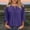 *Purple, variant on ClodeEU Women's Lace Patchwork 3/4 Sleeve Crewneck Top ,Solid Color Casual Spring Summer Blouse Black,Women's Plus L