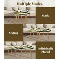 thumbnail image 4 of Set of 2 Triangle End Table Hand Drawn Retro Faux Glitter Gold Emerald Marble Set of 2 Side Tables End Tables, Nesting Tables for Living Room, 4 of 5