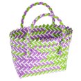 thumbnail image 4 of Cesta tejida de colores, bolsa de playa multifuncional, bolsa de compras reutilizable, bolsa de mano, 4 of 5