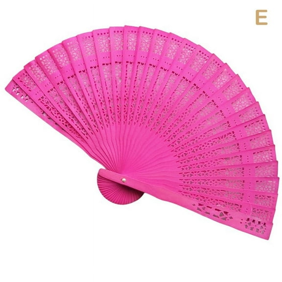 Fashion Wedding Hand Fragrant Party Carved Bamboo Folding Fan Chinese Wooden Fan