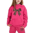thumbnail image 3 of Tiijoy Little Girls Hoodie Set Leopard Bow Print Hoodie Sweatpants Casual Sweatsuit, 3 of 3