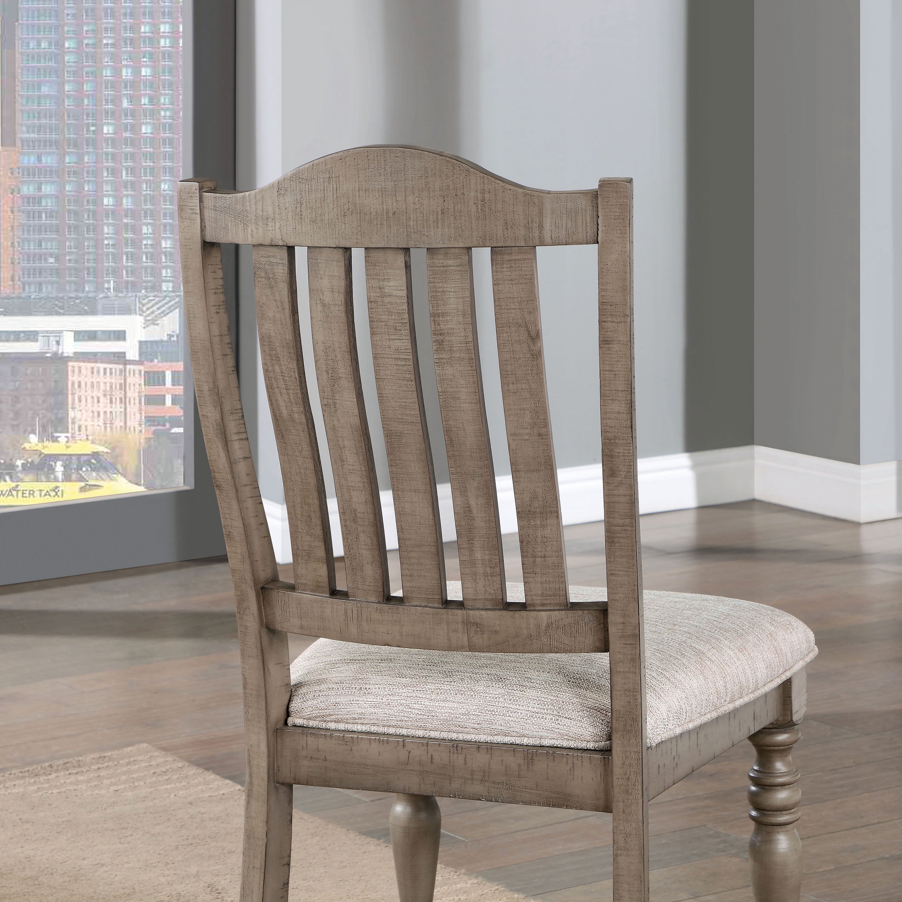 Furniture of America Monte Indoor Transitional Wood Side Chairs, Antique Gray (Set of 2)
