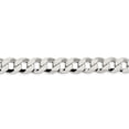 thumbnail image 2 of 925 Sterling Silver 11.75mm Flat Curb Chain; 26 inch; Lobster Clasp; for Adults and Teens; for Women and Men, 2 of 4