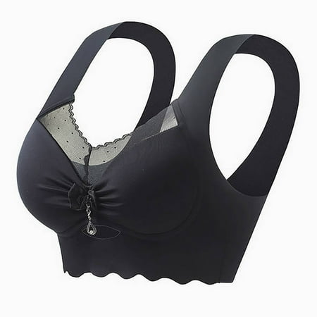 Jalioing Seamless Bralettes Women s No Show Wireless Push Up Lace Bra Full Coverage Pull Up T Shirt Bra