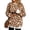 Brown, variant on Women's Daisy Floral Print Crew Neck Sweatshirt, Long Sleeve Pullover with Contrast Trim and Side Slits