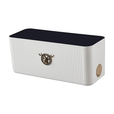 Cable Management Box Cord Organizer Storage Wall Mount or Table Power Strip Deer White