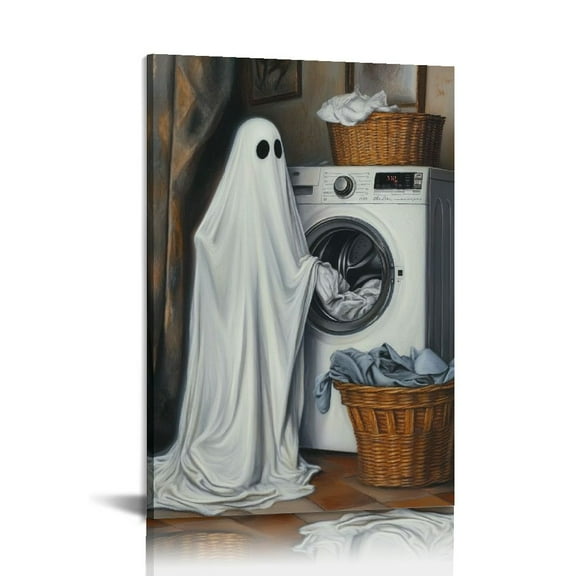 Shadudu Ghost Canvas Wall Art Print 24x36 inch Ready to Hang Luxury Decor 24x36in