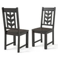 thumbnail image 1 of Costway Dining Chair Set of 2 with Rubber Wood Frame & Leaf-shape High Back for Kitchen Brown, 1 of 9