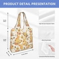 thumbnail image 2 of Xecao's Groovy Floral Canvas Tote Bag is a versatile choice for women, serving as a stylish beach bag, shopping bag,and reusable grocery bag., 2 of 5