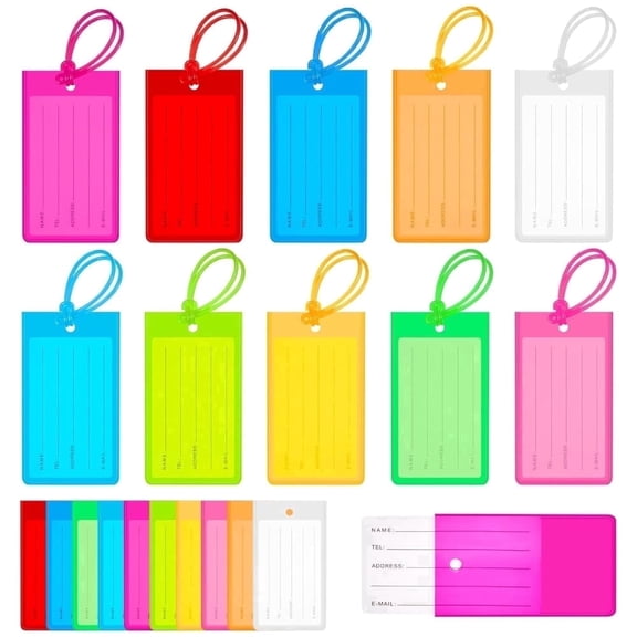 10 Pack Waterproof Luggage Tags, Personalized PVC Silicone ID Tags for Suitcases, Travel Essentials for Cruise Flight