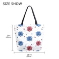 thumbnail image 5 of Open Top Canvas Tote Bag with Zipper Reusable Shopping Bag 13.5x15" Roomy Carryall Stars and Stripes Puttern Flower, 5 of 9