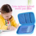 thumbnail image 3 of Juego de dibujos animados Estudiantes Estuche para lápices Niñas Niños Estuche para lápices de gran capacidad (Azul Likrtyny Oficina Multiescena Multifunción, 3 of 9