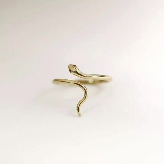 Solitaire Brilliance Full Snake Twist Ring – Unique Engagement & Wedding Band 10k Yellow Gold, Ring Size 4