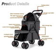 thumbnail image 4 of Foldable Double Decker Pet Stroller - Weatherproof 2-Tier Pet Stroller for Small/Medium Dogs Cats, Breathable Mesh Design with Cup Holder & Under-Seat Storage, 4 of 6