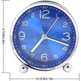 thumbnail image 2 of 4 Inch Silent Metal Alarm Clock Morning, Retro Sound Alarm, Battery Powered Electromechanical Alarm Clock, Travel Clock (Blue), 2 of 4