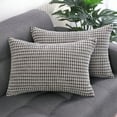 thumbnail image 3 of Unique Bargains 2-Pack 3D Corduroy Decorative Throw Pillow Covers Pale Gray Brown 12" x 18", 3 of 8