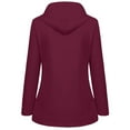 thumbnail image 6 of FAVIPT Waterproof Jackets for Women Fleece Lined Fleece Lined Raincoat for Women Waterproof with Hood Plus Size Solid Color Lightweight Outdoor Windbreaker Jacket Outerwear Wine,S, 6 of 7