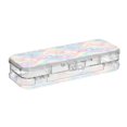 thumbnail image 2 of Plastic Pencil Box Large Capacity Pencil Boxes Clear Boxes with Snap-Tight Lid Stylish Office Supplies Storage Organizer Box Cute Pastel Rainbow Background, 2 of 7