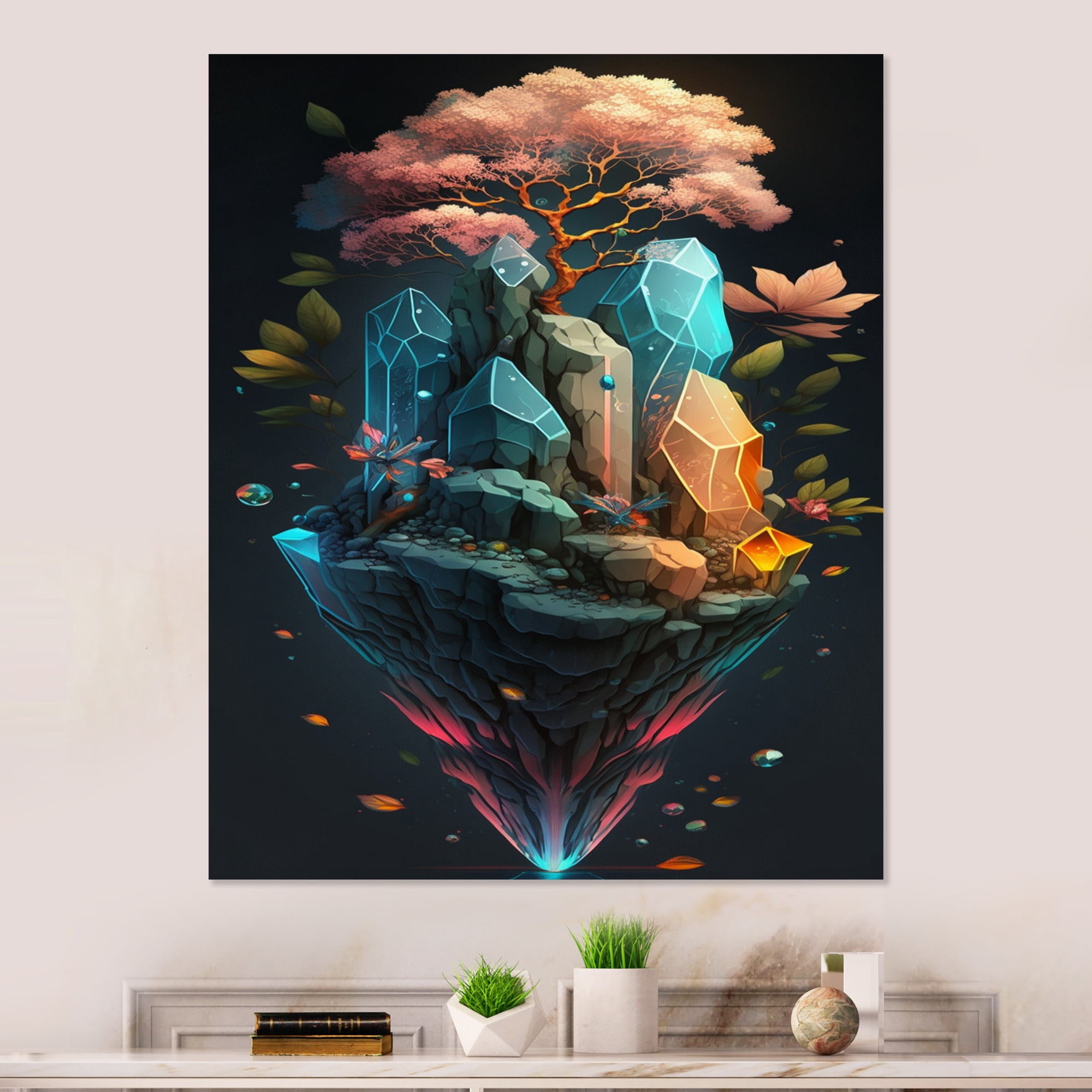 Designart Hexagon Island Stairways To Heaven I Canvas Wall Art
