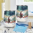 thumbnail image 4 of Merry Christmas Santa Reindeer Antlers Doberman Pinscher Sleigh Xmas Winter Holiday 12oz Stainless Steel Wine Tumbler Insulated Cup with Lid Doberman Dog Lover Gifts - 00023, 4 of 5