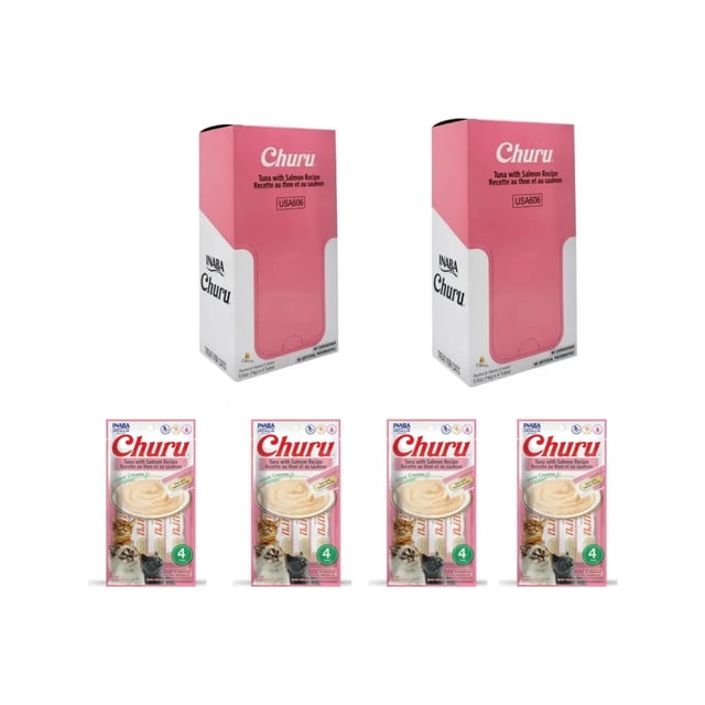 Caja 16 Sobres Churu Snack Salmon y Atun 14 g (4 Pzas.)