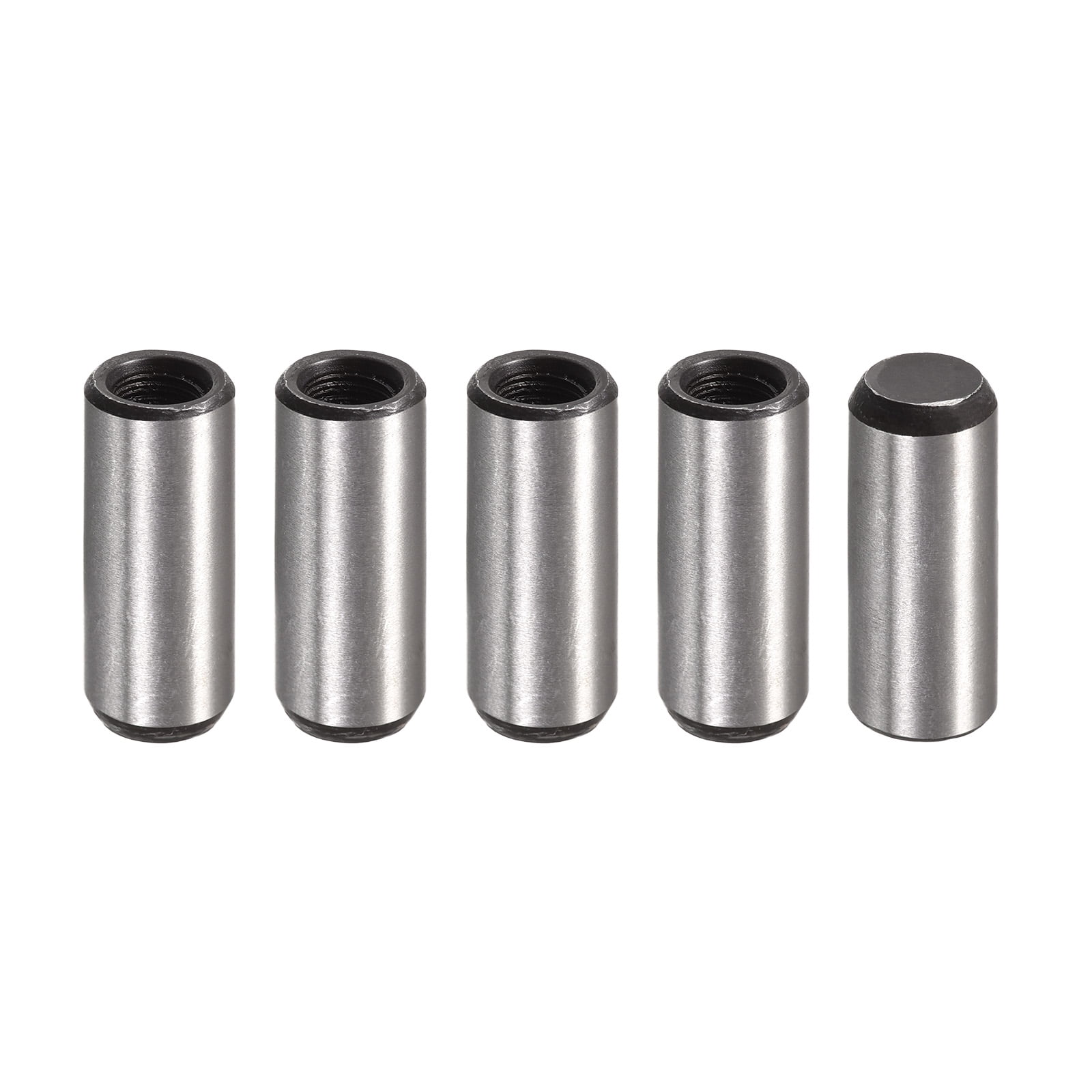 Lot De 5 Broches Cheville Filetée Interne M6 - Dimensions 10x25 Mm - Acier Carbone Chanfreiné