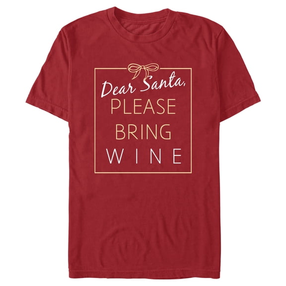 Men's Lost Gods Please Bring Wine  Graphic Tee Cardinal Small