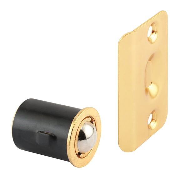 Drive-In Ball Catch with Strike, 3/4 in. x 1-3/16 in., Diecast, Brass Plated, Adjustable
