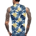 thumbnail image 4 of Men's Sleeveless Hoodie With Tropical Leaf Print Lightweight Casual Summer Tank Top Perfect For Gym And Outdoor Activities, 4 of 4