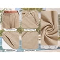 thumbnail image 5 of RICHCOIN Men Casual Pants Regular Fit Elastic Waist Lightweight Trousers Pleated Dress Pants For Men Beach with Pocket, 5 of 7