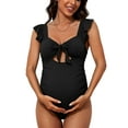 thumbnail image 1 of Maillot de Bain une Pièce Rétro pour Maternité à Découpes Maillot de Grossesse Maillot de Bain Modeste, 1 of 7