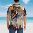 thumbnail image 4 of Gukieu Eagle With USA Flags Print Men's Short-sleeved Shirts, Button-down Lapel Hawaiian Shirts, T-shirts, Beach Vacation Summer Casual Wear,XX-Large, 4 of 7