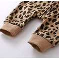 thumbnail image 2 of Styles I Love Unisex Baby Boys Girls Brown Leopard Hooded Long Sleeve Cotton Zipper Romper Autumn Animal Print Baby Clothing (12 Months), 2 of 7