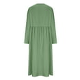 thumbnail image 4 of Dresses For Women 2023 Solid Color Long Sleeved Round Neck Dress With Pocket on Clearance, 4 of 6