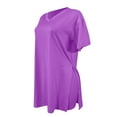 thumbnail image 3 of Pxiakgy Two Piece Outfits for Women Short Sleeve Casual Basic Shorts Set Purple + XL, 3 of 4