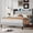 Light Gray, variant on Frostbloom Full Size Velvet Platform Bed Frame with Charging Station (USB & Type-C), White