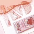 thumbnail image 2 of 4 Pieces Flexible Ruler Set 15cm/6inch Straight Ruler Triangle Rulers Shatterproof Ruler Straight Edge Soft Bendable Rulers Protractor Math Geometry Tool School Office Supplies (Pink), 2 of 7