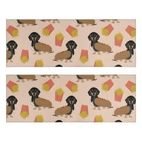 Kitchen Rugs Sets Of 2,Dachshund Hotdog Fries Anti Fatigue Kitchen Mat Rugs Non Slip Washable,Decorative Kitchen Floor Mats for Kitchen,Sink,Laundry,17"X47"