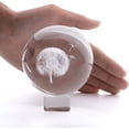 thumbnail image 1 of Pisapapeles con forma de bola de cristal de diente de león 3D, esfera de cristal grabada con láser, globo de meditación, decoración del hogar con soporte de cristal, 1 of 3