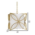 thumbnail image 5 of 60 X 3 Watt Metal Chandelier with Floral Cut Out, Gold and White- Saltoro Sherpi, 5 of 5