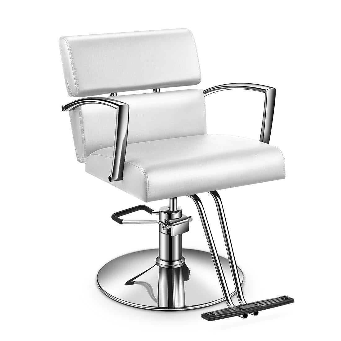 Baasha Salon Chair Beauty Barber Chair with Vented a Design, White