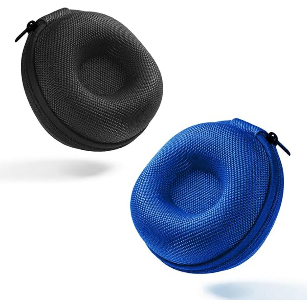 Shockproof Portable EVA Hard Shell Small Carrying Case 10cm / 3.9 Inch Round Mesh Storage Bag for Earbud Smart Watch Tiny Accessories