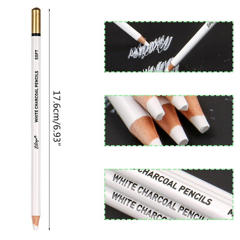 ZPAQI Set of 6 Sketch Highlight White Pencils Ideal for Drawing